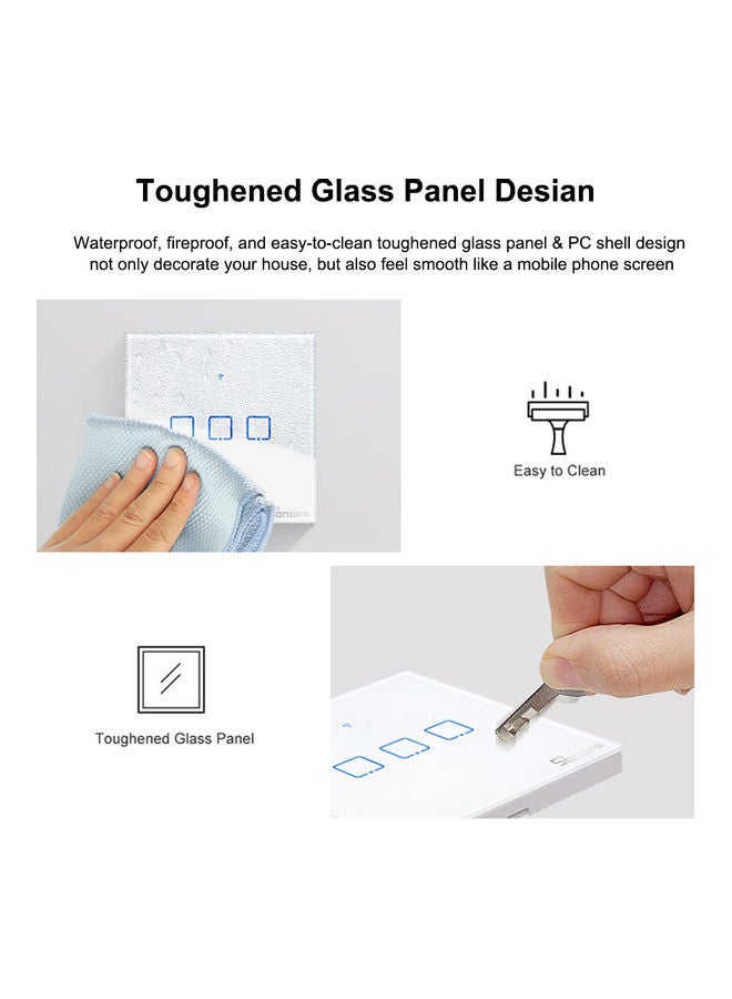SONOFF Wireless Smart Touch Switch Voice Control Compatible With Google Assistant White - Image 3