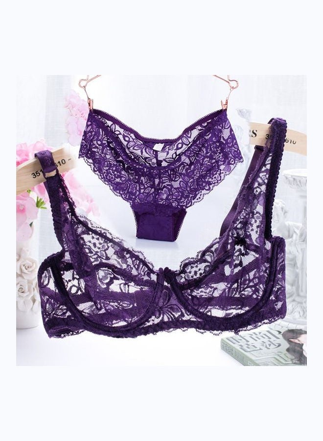 Breathable Bra And Brief Set Purple  - Image 2
