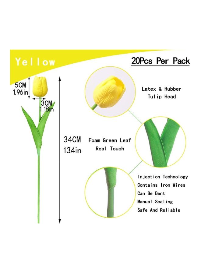 XiuWoo 20-Piece Artificial Tulip Flowers Multicolour One Size  - Image 5