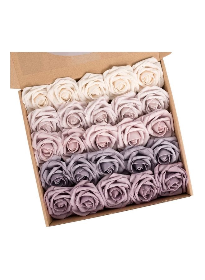 شو وو باقة زهور صناعية بملمس طبيعي من 25 قطعة متعدد الألوان - Image 1