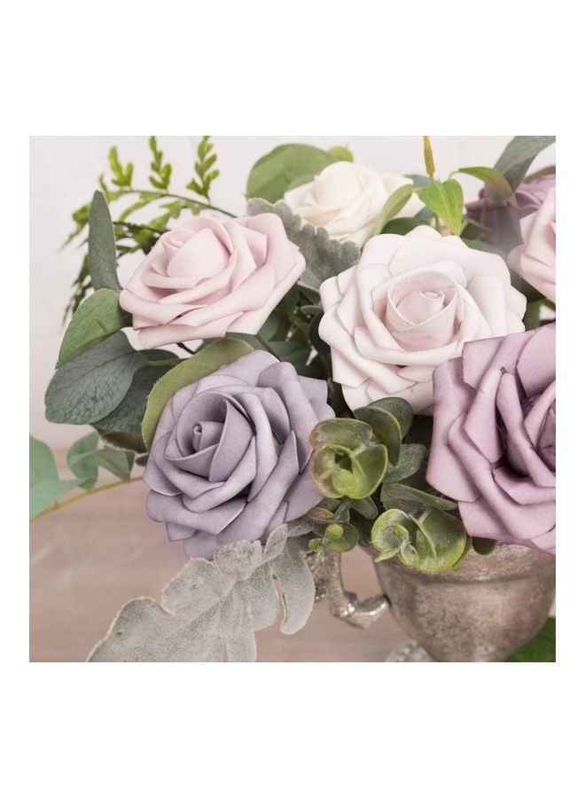 شو وو باقة زهور صناعية بملمس طبيعي من 25 قطعة متعدد الألوان - Image 4