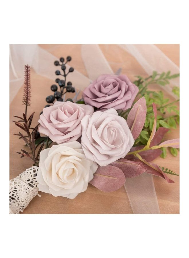 شو وو باقة زهور صناعية بملمس طبيعي من 25 قطعة متعدد الألوان - Image 5