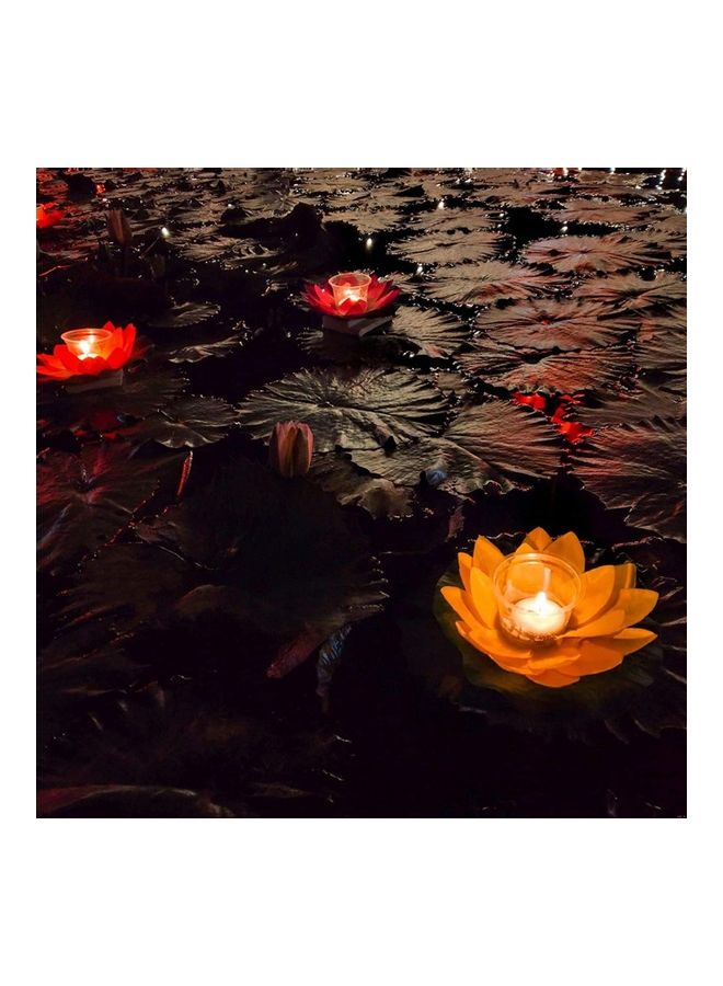 XiuWoo 4-Pack Artificial Floating Lotus, Lily Flower Blessing Light Multicolour  - Image 2