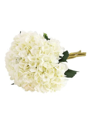 5-Piece Artificial Hydrangea Flower Realistic Single Long Stem White/Green - v1618059556/N46439576A_1