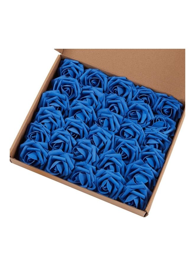 XiuWoo 30-Piece Artificial Rose Flower Blue 