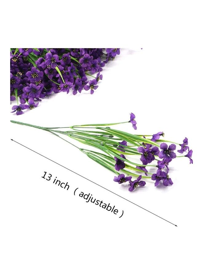 شو وو باقة زهور زينة صناعية للأماكن الخارجية، مقاومة للأشعة فوق البنفسجية، من 6 قطع الأرجواني/ الأخضر - Image 2