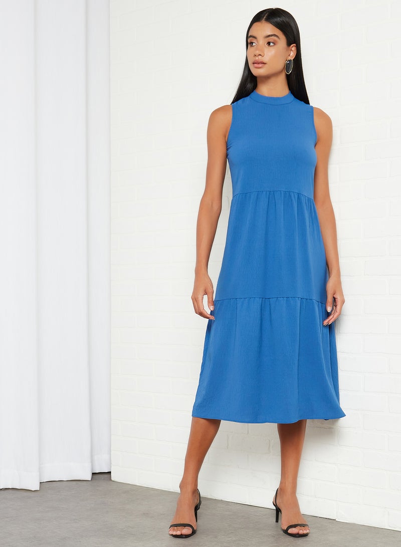trendyol Tiered Sleevless Dress Blue  - Image 1