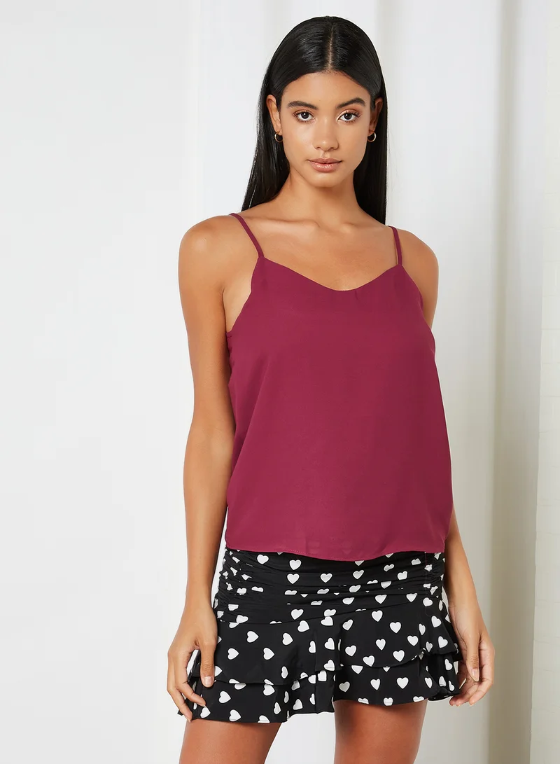 trendyol Plain Cami Top Plum