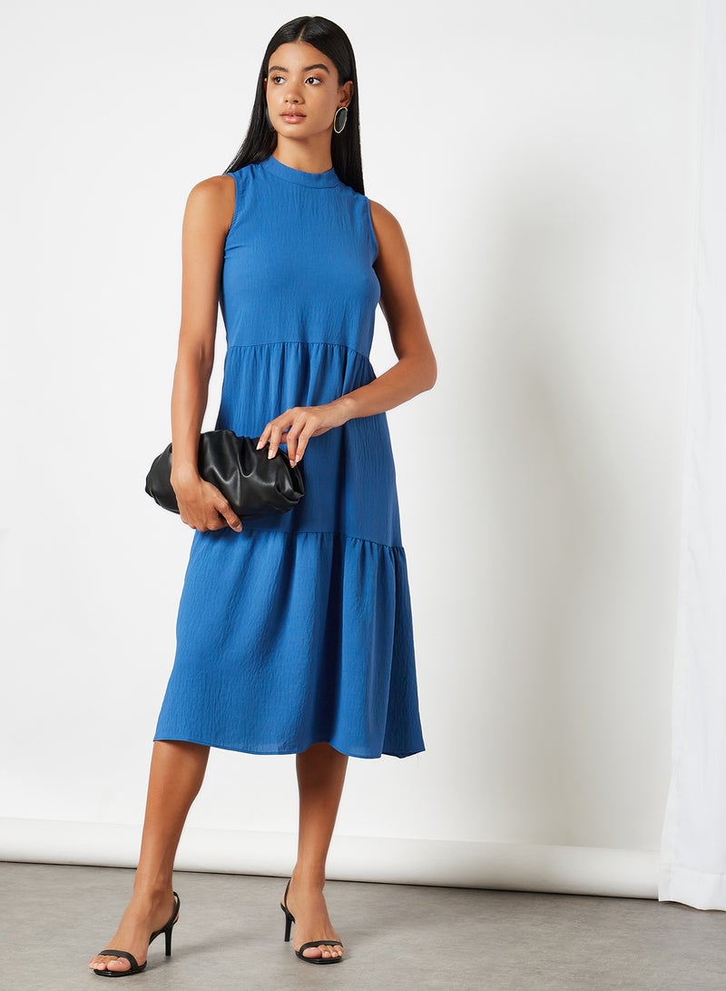 trendyol Tiered Sleevless Dress Blue  - Image 4