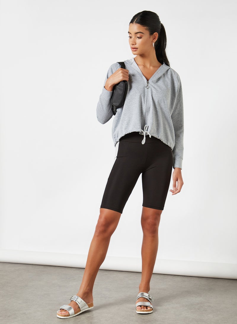 trendyol - Strip Detail Short Leggings Black - Image 1