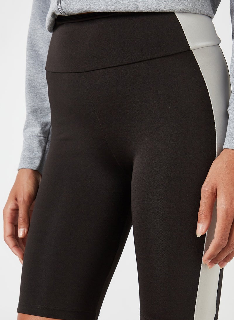 trendyol - Strip Detail Short Leggings Black - Image 1