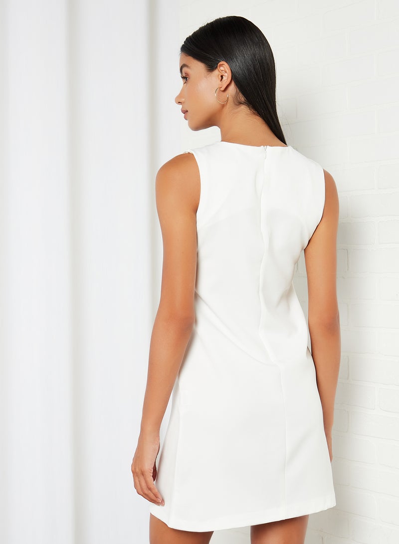 trendyol Sleeveless Shift Dress Ecru  - Image 2