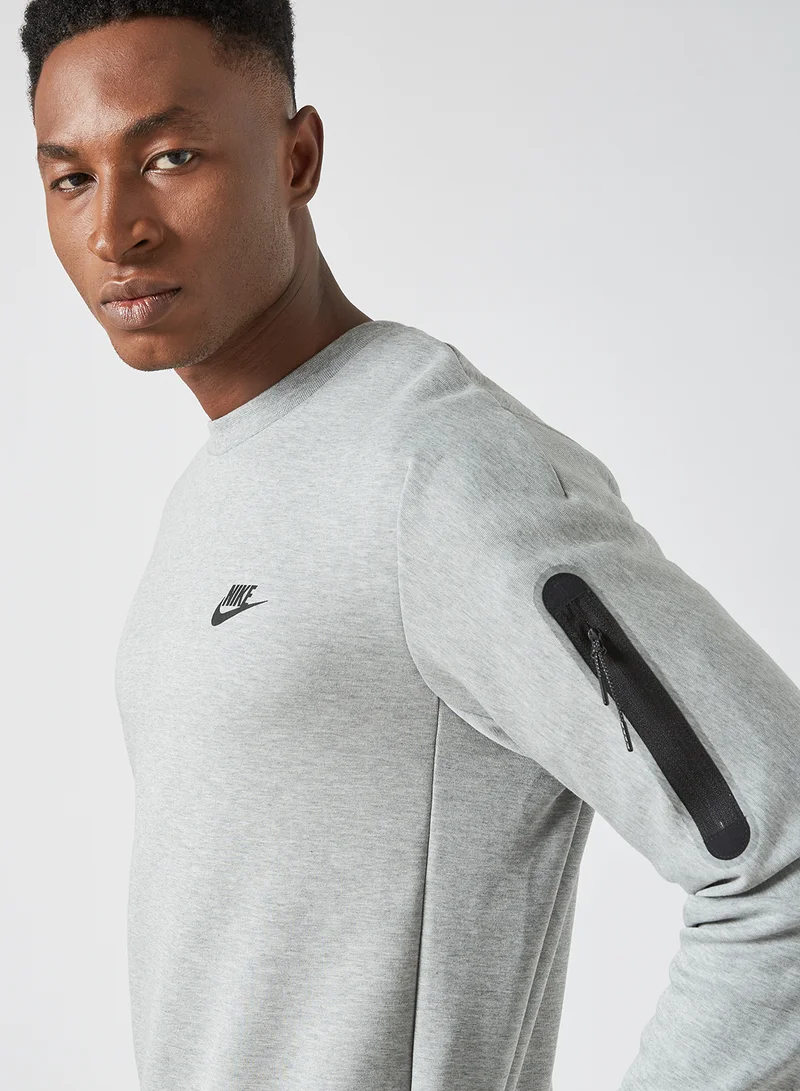 Nike NSW Tech Fleece Crew Sweatshirt Dk Grey Heather/Black
