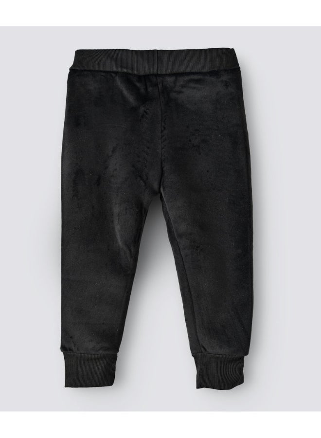 babyqlo Double Side Stripe Detail Mid-Rise Joggers Black/White  - Image 2