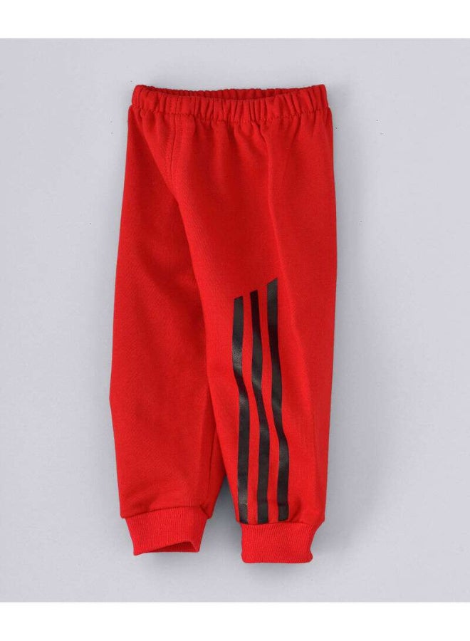 babyqlo 3-Stripes Detail Mid-Rise Joggers Red/Black  - Image 2