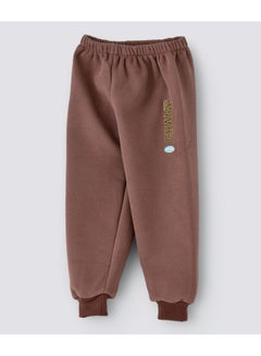 babyqlo Solid Pattern Mid-Rise Joggers Brown  - Image 1