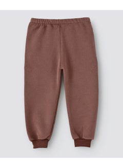 babyqlo Solid Pattern Mid-Rise Joggers Brown  - Image 2