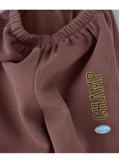 babyqlo Solid Pattern Mid-Rise Joggers Brown  - Image 3