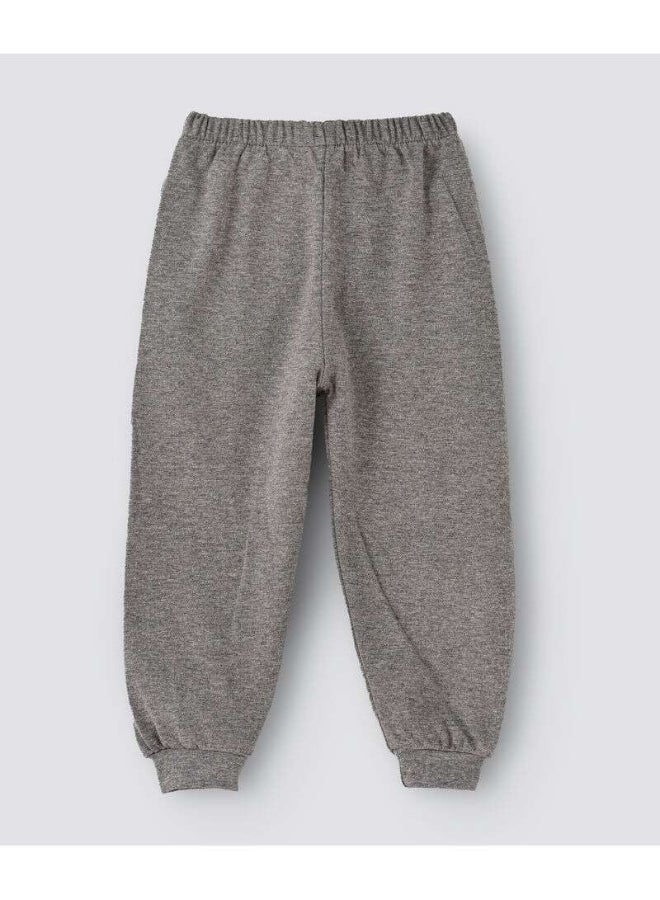 babyqlo - Slogan Printed Mid-Rise Joggers Grey - Image 1