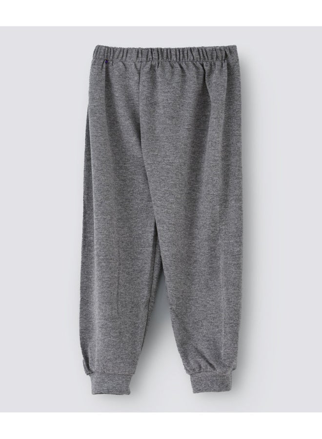 babyqlo - Slogan Printed Mid-Rise Joggers Grey - Image 1