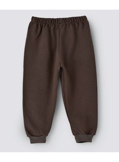 babyqlo Slogan Printed Mid-Rise Joggers Brown  - Image 2