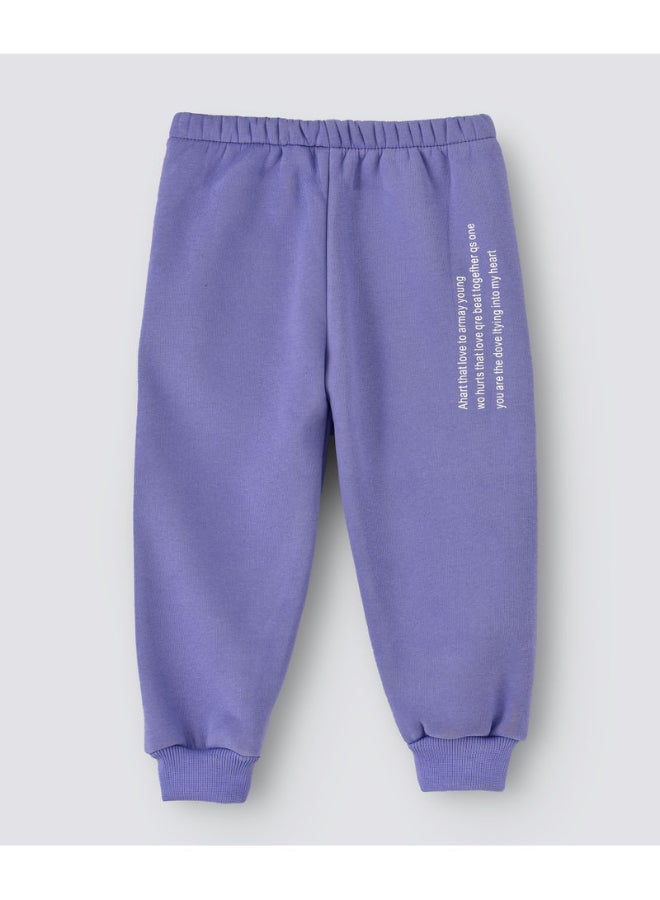 babyqlo - Slogan Printed Mid-Rise Joggers Blue - Image 1