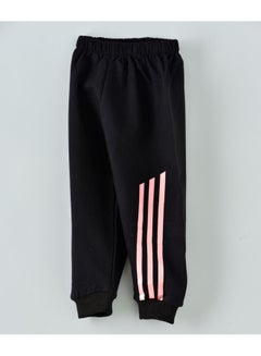 babyqlo 3-Stripes Detail Mid-Rise Joggers Black/Beige  - Image 2