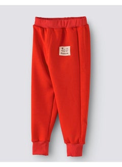 babyqlo Solid Pattern Mid-Rise Joggers Red  - Image 3