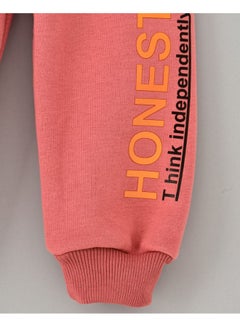 babyqlo Slogan Printed Mid-Rise Joggers Pink  - Image 3