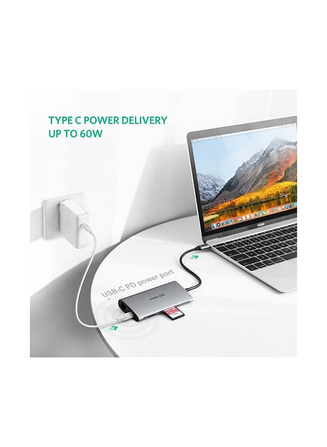 Ugreen USB C 8 in 1 Hub Multiport Adapter 3.1 Type C Dock Station with 4K HDMI, SD Card Reader, PD Charger Port, Gigabit Ethernet, 3 USB 3.0 Ports for Macbook Pro/Air, iPad Pro 2021,Samsung,Huawei etc Silver  - Image 5