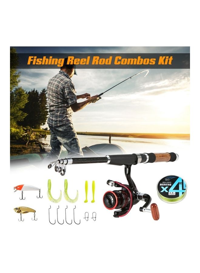 Generic - Portable Telescopic Fishing Rod Pole with Spinning Reel, Line, Lures and Hooks Kit - Image 1