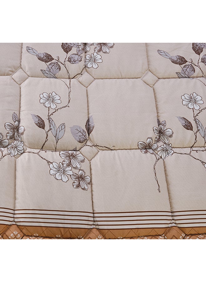 Sleep night 4-Piece Printed Comforter Set Polyester Beige/Brown/White 160x210cm  - Image 3