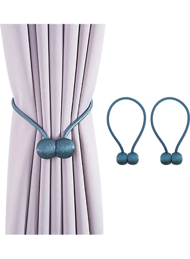 AIWANTO 2-Piece Curtain Tiebacks Magnetic Holder Set Blue  - Image 1