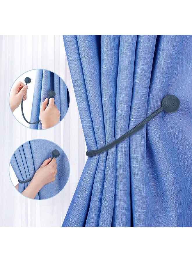AIWANTO 2-Piece Curtain Tiebacks Magnetic Holder Set Blue  - Image 4