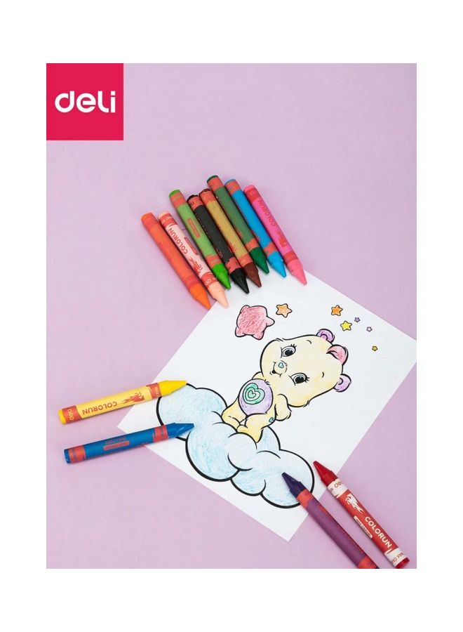 ديلي مجموعة أقلام تلوين شمعية بجسم سميك مكونة من 12 قطعة متعدد الألوان - Image 3