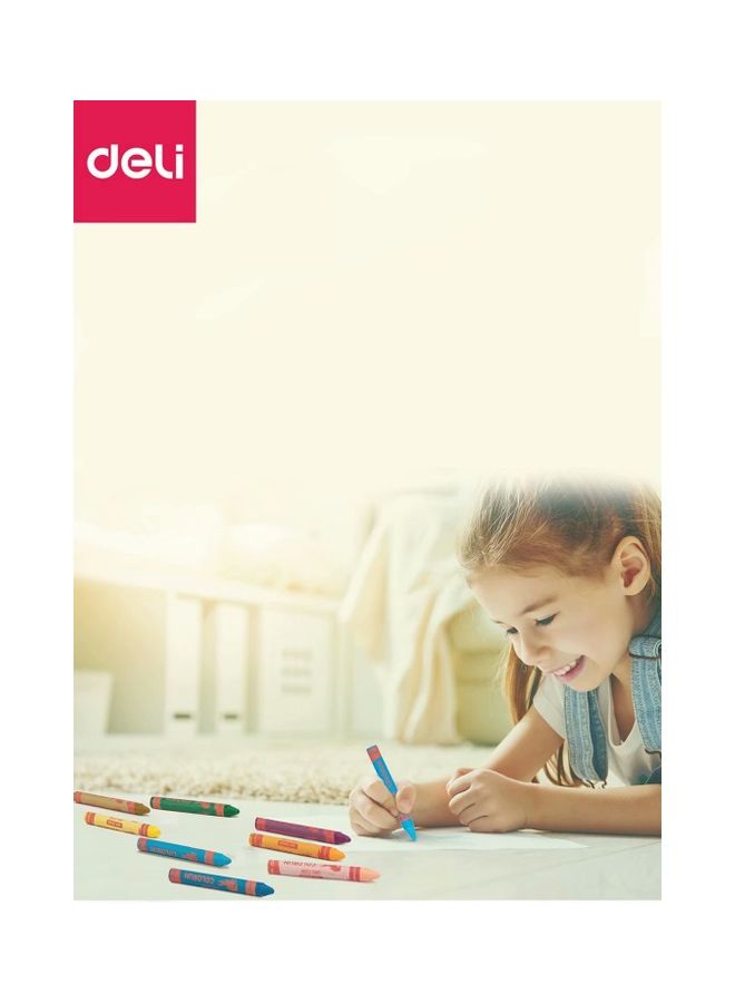 ديلي مجموعة أقلام تلوين شمعية بجسم سميك مكونة من 12 قطعة متعدد الألوان - Image 4