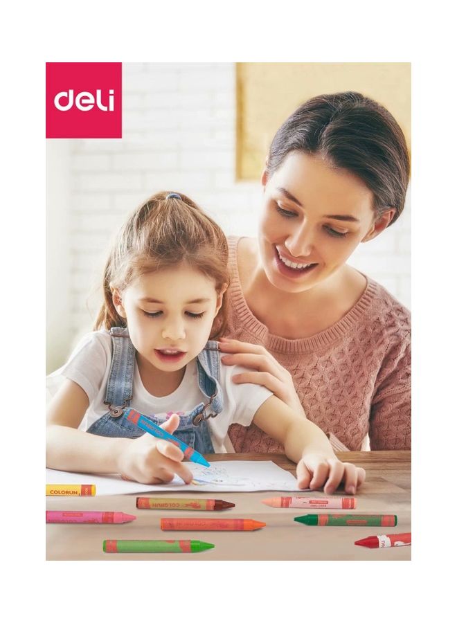 ديلي مجموعة أقلام تلوين شمعية بجسم سميك مكونة من 12 قطعة متعدد الألوان - Image 5