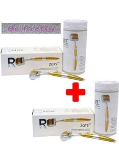 ZGTS Titanium Needles Derma Roller - 2 Pcs Gold 