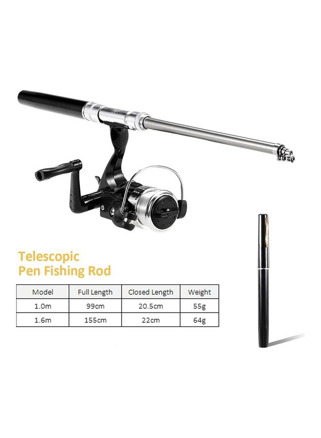 Generic Aluminum Alloy Mini Telescopic Pocket Fishing Spinning Reel Set  - Image 4