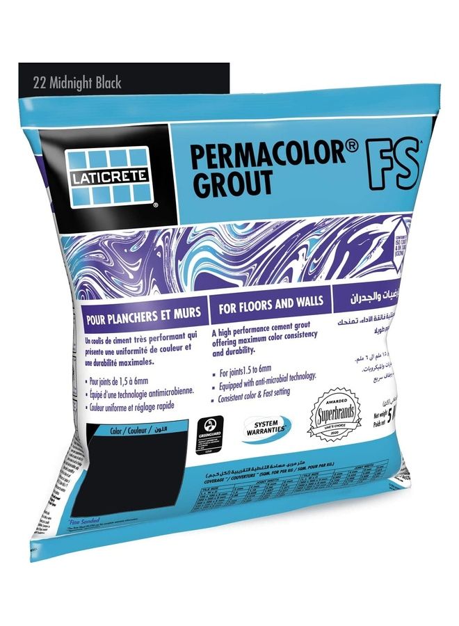LATICRETE Permacolour Fs Grout Powder 22 Midnight Black 290x290x100mm  - Image 1