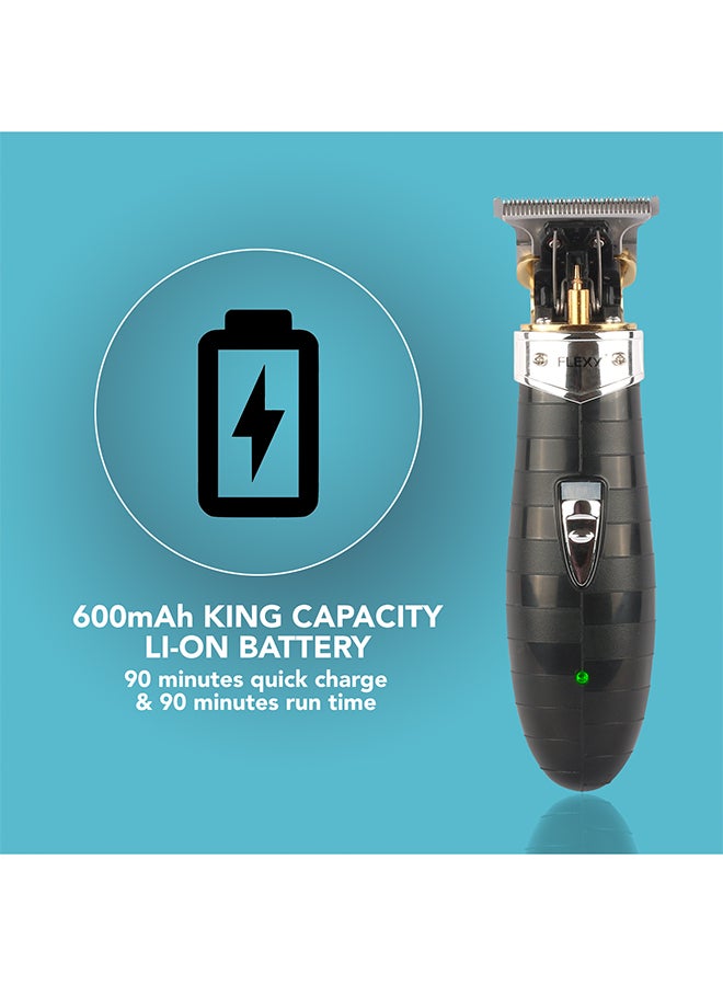 فليكسي ماكينة قص شعر احترافية لاسلكية مع 4 أمشاط تحديد أسود/فضي 20سم - Image 4