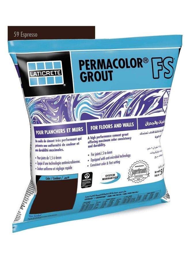 LATICRETE Permacolour Fs Grout Powder 59 Espresso 290x290x104mm  - Image 1