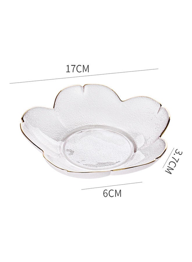 Shuer Creative Household Glass Plum Blossom Plate Clear 17 x 6 x 3.7cm - Image 2