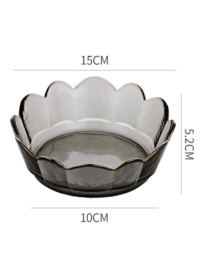 شور سلطانية عميقة من الزجاج بشكل تاج أسود 15 X 15 X 5.2سم - Image 4