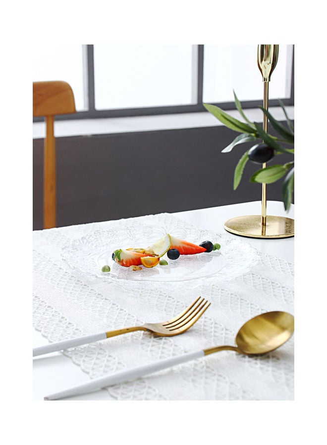 Shuer Creative Household Glass Snowflake Plate Clear 21 X 21 X 1.7cm - Image 1