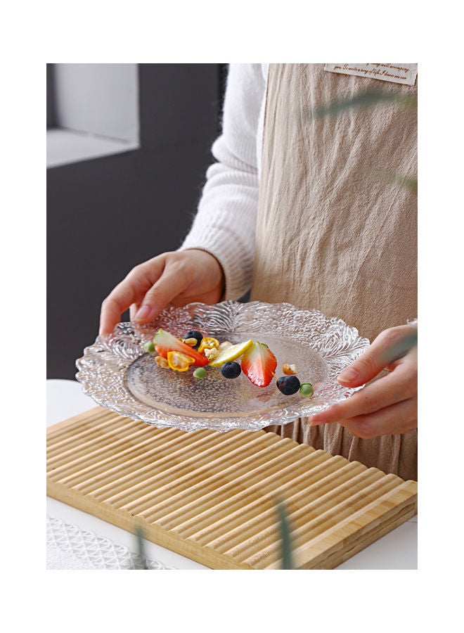 Shuer Creative Household Glass Snowflake Plate Clear 21 X 21 X 1.7cm - Image 3