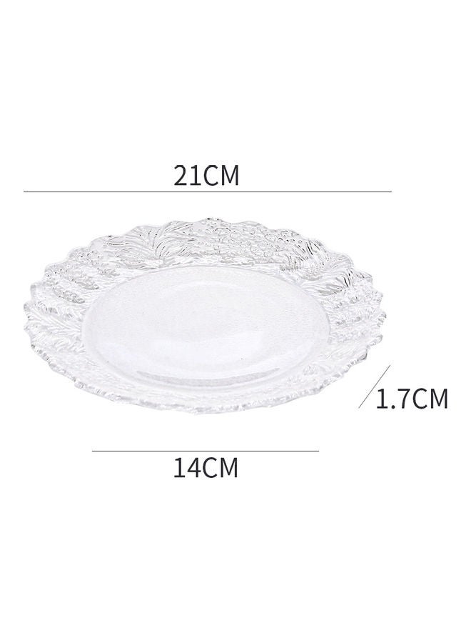 Shuer Creative Household Glass Snowflake Plate Clear 21 X 21 X 1.7cm - Image 4