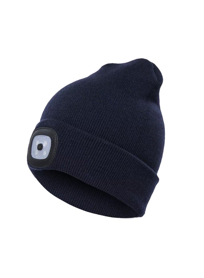 Kintted Hat With Led Light Navy - Image 1
