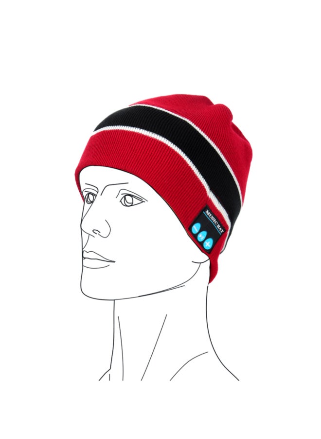 Music Knitted Hat Red - Image 2