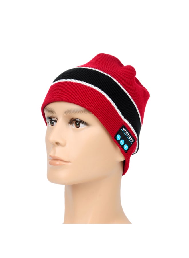 Music Knitted Hat Red - Image 3